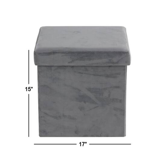 17" Modern Fabric Storage Stool